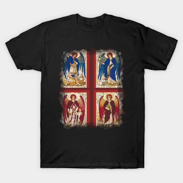 St MIchael St Gabriel St Raphael and St Uriel Archangel Angel Saint T-Shirt by hispanicworld